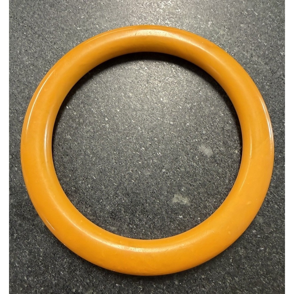 Vintage Butterscotch Bakelite Bangle Bracelet Tested 3" Wide Chunky‎ Amber